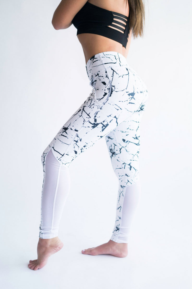 Mighty Legging in Onyx & White Marble – KAT Active