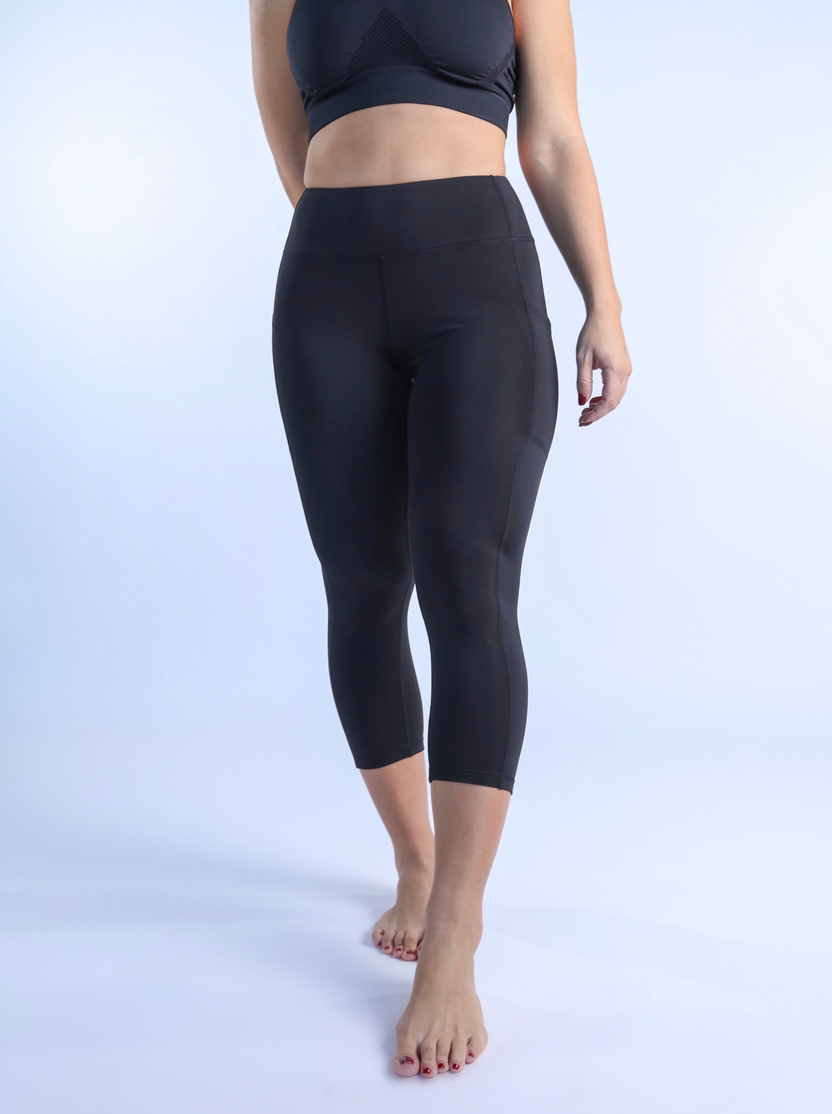 Capri Leggings With Pockets for Women Peach Breathable Clothes